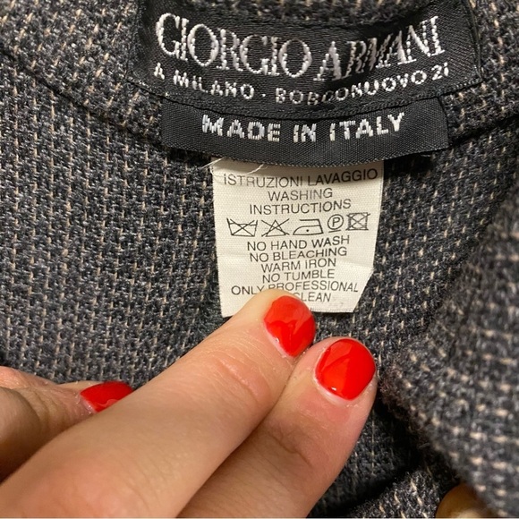 Giorgio Armani | Double Breasted Tweed Blazer Vintage Size 8 - Picture 3 of 4
